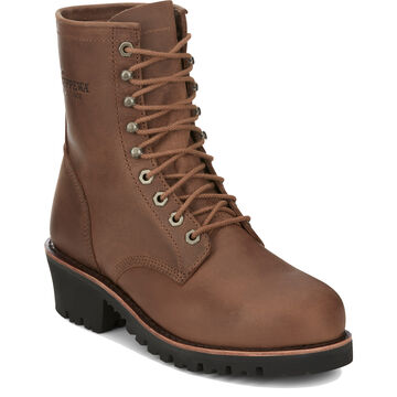 Chippewa Mens Limited Edition Classics 8 Bourbon Brown Leather Steel Toe Logger Work Boot