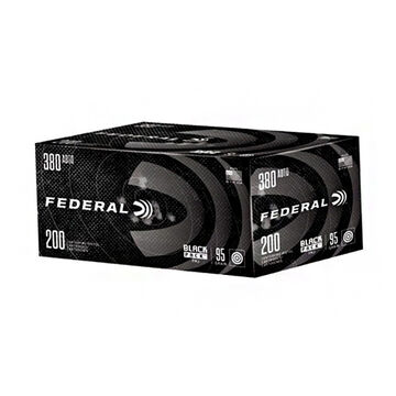Federal Black Pack 380 Auto 95 Grain FMJ Handgun Ammo (200)
