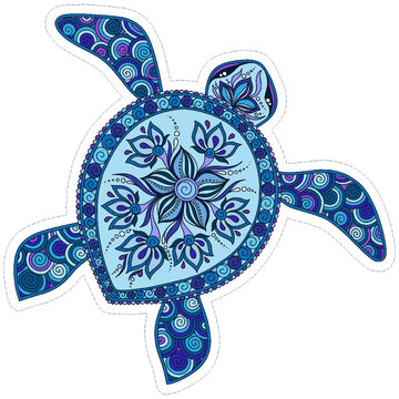 Sticker Cabana Blue Turtle Sticker