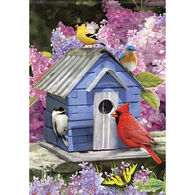 Carson Home Accents Bright Birdhouse Dura Soft Garden Flag