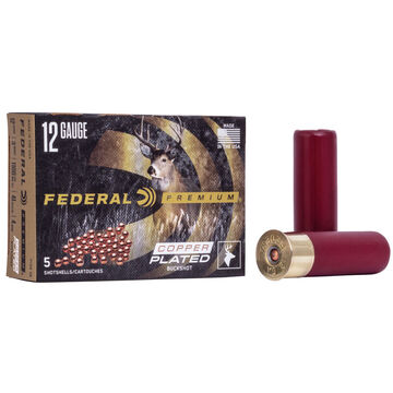 Federal Premium Buckshot 12 GA 3 41 Pellet #4 Buck Shotshell Ammo (5)