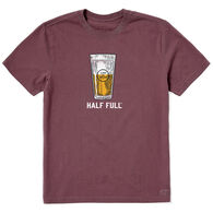 Life is Good Men's Half Full Beer Crusher-Lite Short-Sleeve T-Shirt