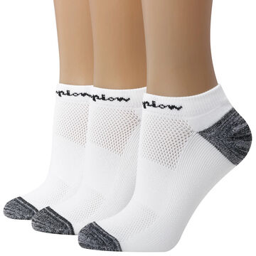 Champion Womens Embroidered Logo Low Cut Sock, 3/pk