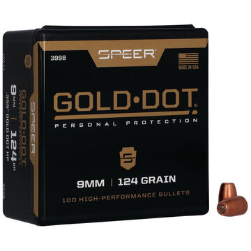 Speer Gold Dot 9mm Luger 124 Grain .355 GDHP Handgun Bullet (100)