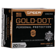 Speer Gold Dot Personal Protection 9mm Luger +P 124 Grain HP Handgun Ammo (20)