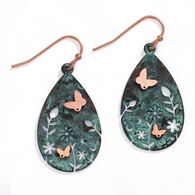 Periwinkle By Barlow Women's Patina Copper Butterfly Earring