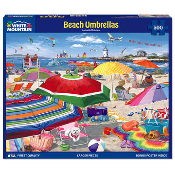 White Mountain Jigsaw Puzzle - Beach Umbrellas