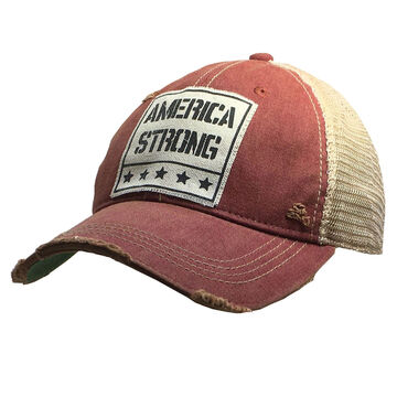 Vintage Life Womens American Strong Distressed Trucker Hat