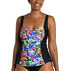 Maxine Swim Group Womens Pop Petals Over The Shoulder Shirred Tankini Swimsuit Top