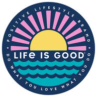 Life is Good Sunset On The Water 4" Circle Sticker