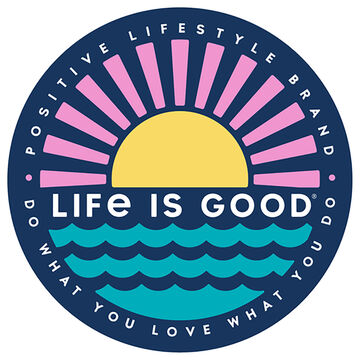 Life is Good Sunset On The Water 4 Circle Sticker