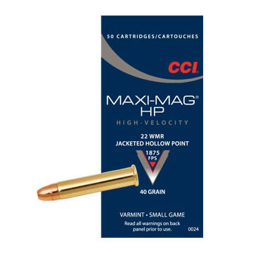 CCI Maxi-Mag 22 Winchester Magnum 40 Grain JHP Ammo (50)
