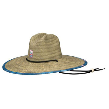 Huk Mens Straw Fish and Flags Hat