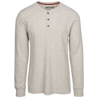 North River Men's Heathered 3-Button Waffle Henley Long-Sleeve Shirt