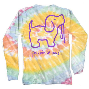 Puppie Love Girls Tie Dye #2 Pup Long-Sleeve Shirt