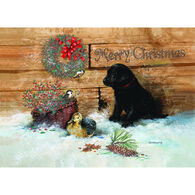 LPG Greetings Black Lab Puppy in Snow Boxed Christmas Cards