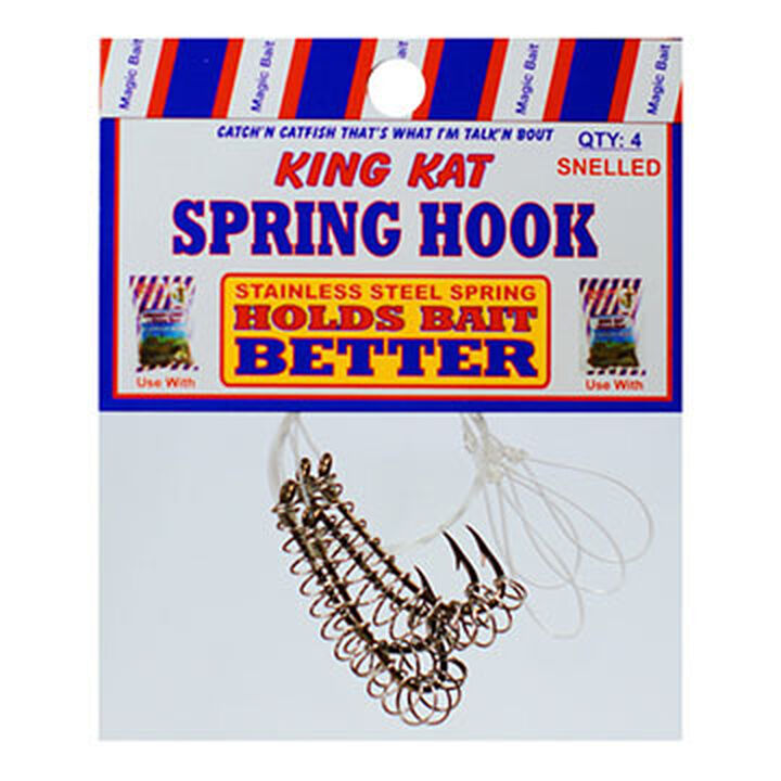 Magic Bait King Kat Snelled Spring Bait Holder Hook - 4 Pk