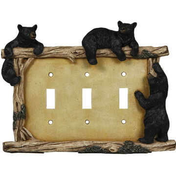 Rivers Edge Bear Triple Switch Plate Cover