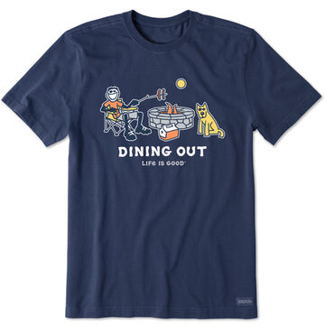 Life is Good Mens Jake and Rocket Dining Out Crusher Short-Sleeve T-Shirt