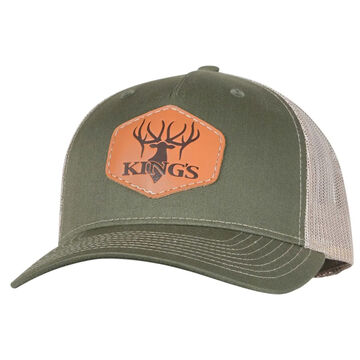 Kings Camo Mens Leather Trucker Patch Hat