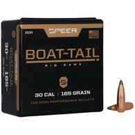 Speer Boat Tail 30 Cal. 165 Grain Spitzer BTSP Rifle Bullet (100)