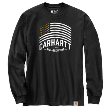 Carhartt Mens Relaxed Fit Midweight Flag Graphic Long-Sleeve T-Shirt