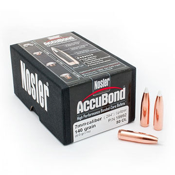 Nosler AccuBond 7mm 140 Grain .284 Spitzer Point Rifle Bullet (50)