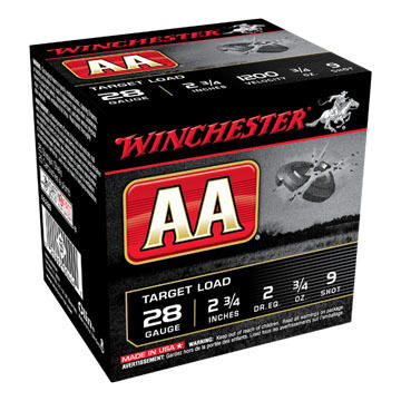 Winchester AA Target 28 GA 2-3/4 3/4 oz. #9 Shotshell Ammo (25)