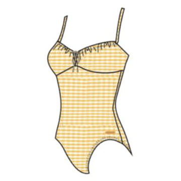 Speedo Womens Textured Stripe Bandeau One-Piece Swimsuit