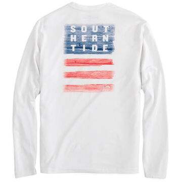 Southern Tide Mens Distressed Wood Flag Performance Long-Sleeve T-Shirt