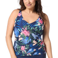 Beach House - Gabar - Swimwear Anywhere Women's Plus Size Lola Wrap Monterey Tropical Tankini Swimsuit Top