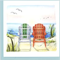 Quilling Card Beach Adirondack Chairs Greeting Card