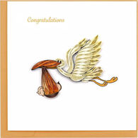 Quilling Card Stork Delivery New Baby Card