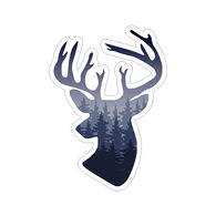 Sticker Cabana Deer Silhouette w/ Trees Sticker