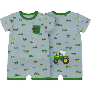 John Deere Infant Boys Tractor Short-Sleeve Romper