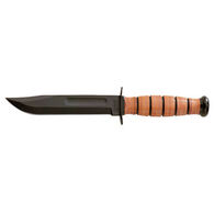 KA-BAR Leather Handle USA Short Fighting / Utility Fixed Blade Knife