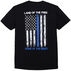 Pacific Art Mens Land of the Free Police Flag Short-Sleeve T-Shirt