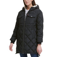 Levi's Women's Diamond Quilted Mid-Length Puffer Parka
