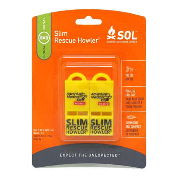 SOL Slim Rescue Howler Whistle - 2 Pk.