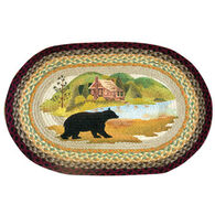 Capitol Earth Cabin Bear Oval Patch Braided Rug