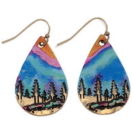 Periwinkle By Barlow Women's Painted Mountain Sunset Earring