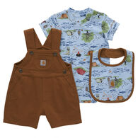 Carhartt Infant Camp Bodysuit, Shortall & Bib Set, 3-Piece