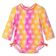 Hatley Infant Girl's Baby Sunshine Rashguard Long-Sleeve Swimsuit, One-Piece