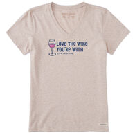 Life is Good Women's Love The Wine You're With Crusher Vee Short-Sleeve T-Shirt