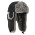 Mad Bomber Mens Supplex Nylon Bomber Hat with Grey Rabbit Fur Trim