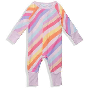 Magnetic Me Infant Girls Pink Shine Modal Magnetic Convertible Grown With Me Long-Sleeve Coverall