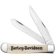 Case Harley-Davidson Embellished Natural Bone Trapper Folding Pocket Knife