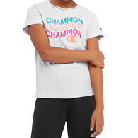 Champion Girl's Wave Script Classic Short-Sleeve Shirt