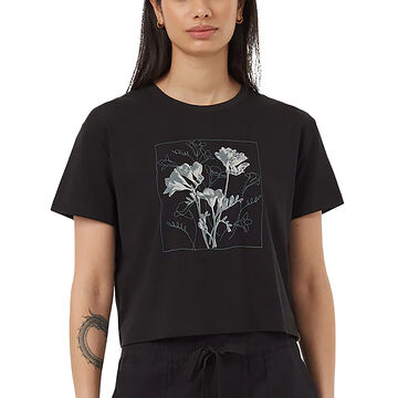 tentree Womens Floral Crop Short-Sleeve T-Shirt