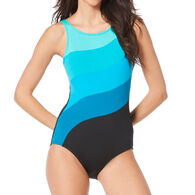 Beach House - Gabar - Swimwear Anywhere Women's High Neck Surplice Solids One-Piece Swimsuit